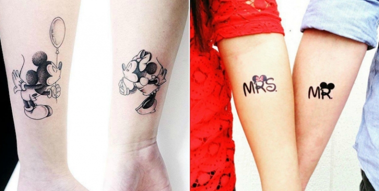 idées-tatouage-couple-thème-Mickey-Minnie-Mouse