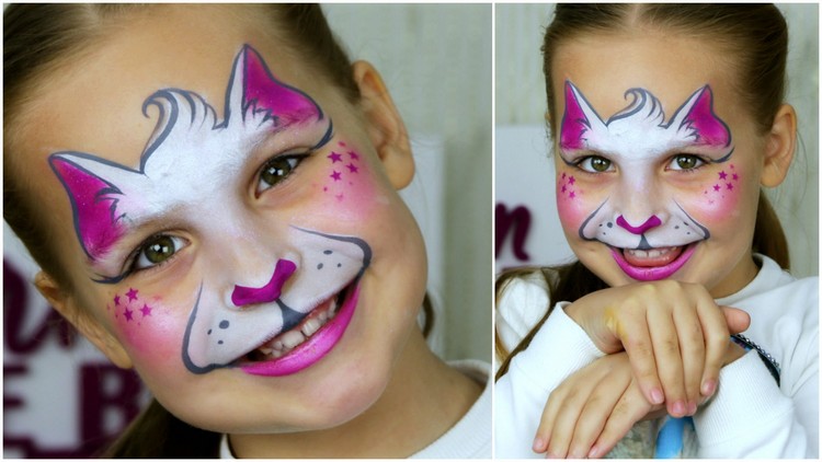 maquillage chat fille-halloween-Marie-Aristochats