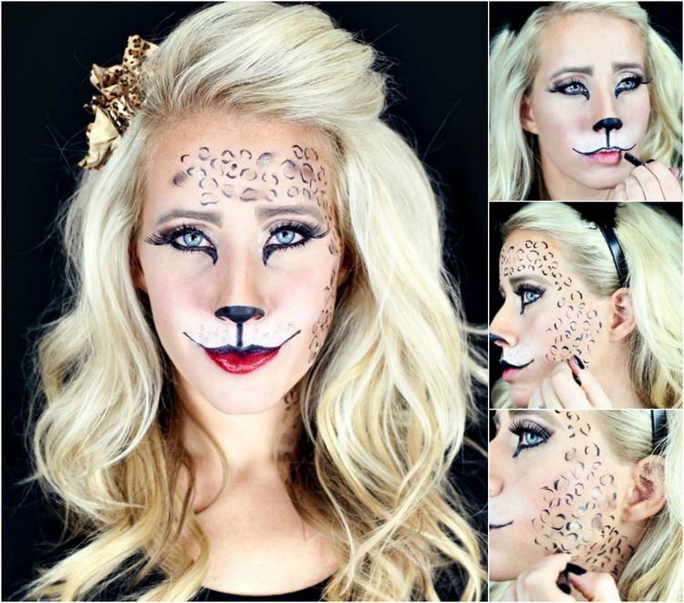 maquillage-chat-halloween-femme-léopard