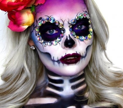 maquillage-tête-mort-mexicaine-beauté