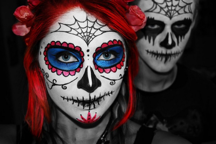 maquillage-tête-mort-mexicaine-couleur