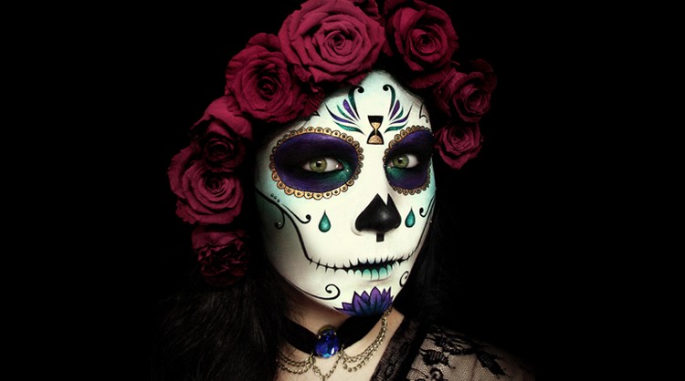 maquillage tête de mort mexicaine sombre
