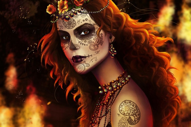 maquillage-tête-mort-mexicaine-symbole