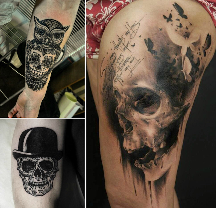 Tatouage tête de mort - 40+ idées memento mori tatouage en ...