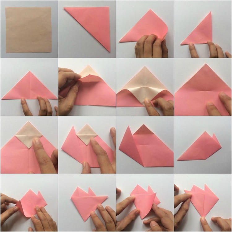 origami fleur cerisier-instructions