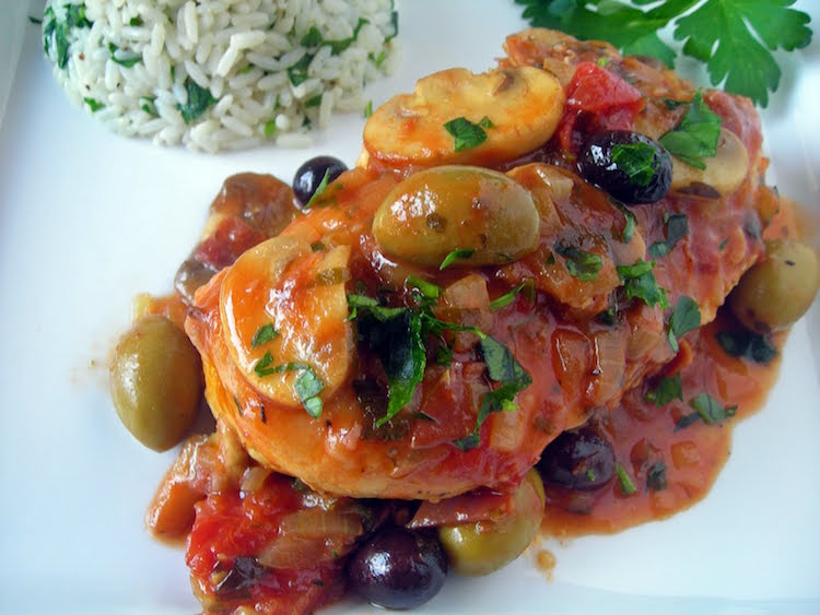 poulet-marengo-recette-originale-revisitée-champignons-tomates-olives