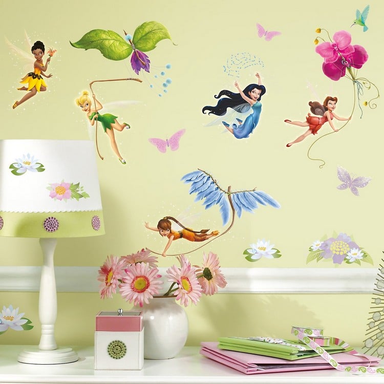 stickers-chambre-bébé-disney-fées-tinkerbell-autocollant-mural