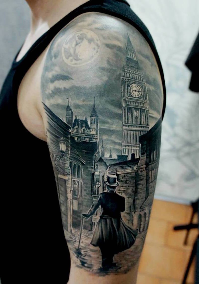 tatouage-3d-scène-réaliste-Londres