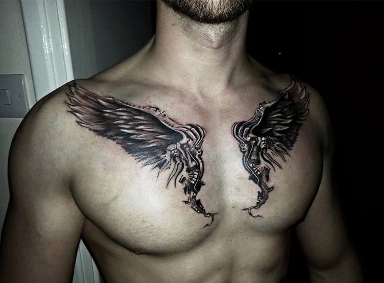 tatouage-ange-poitrine-idée
