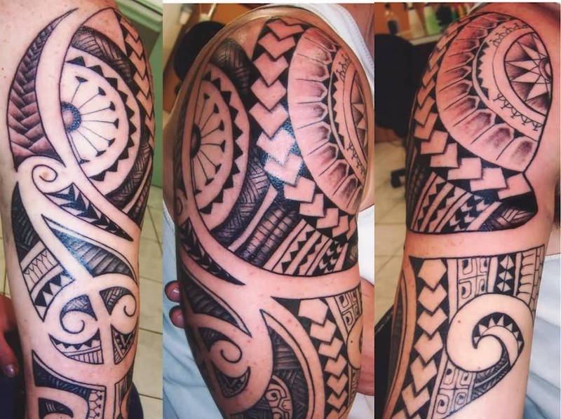 tatouage-bras-homme-motfs-art-polynésien