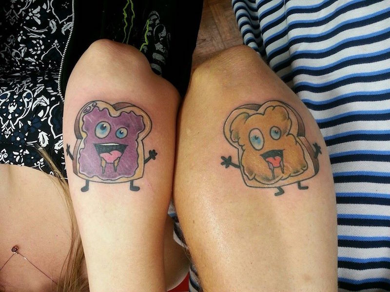 tatouage-couple-amusant-beurre-arachide-confiture