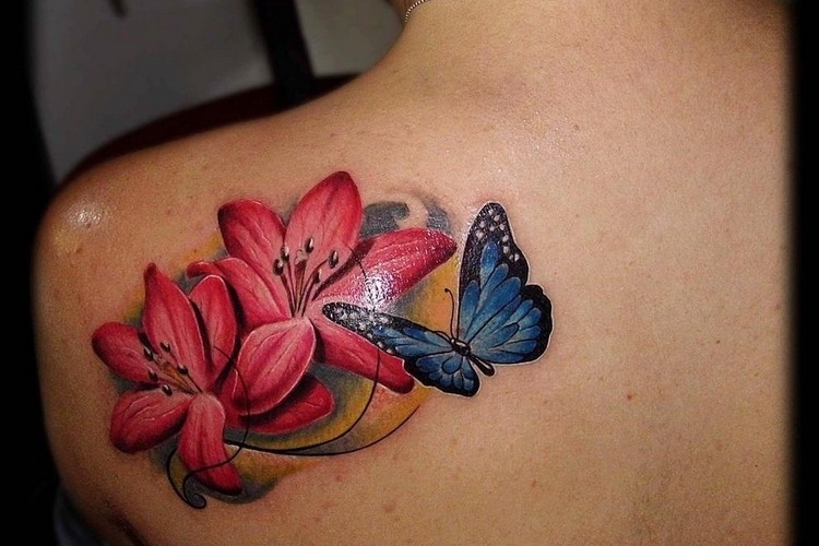Tatouage Papillon Fleur De Lys