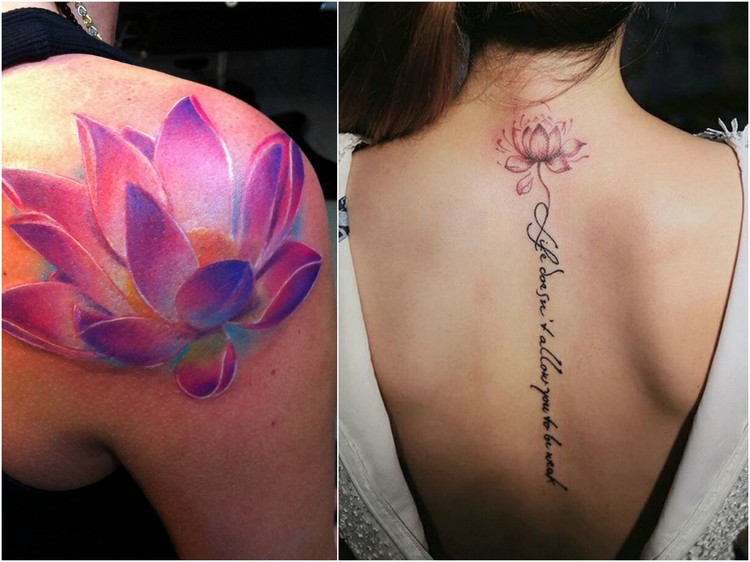 tatouage fleur lotus-dos-épaule-flamboyant