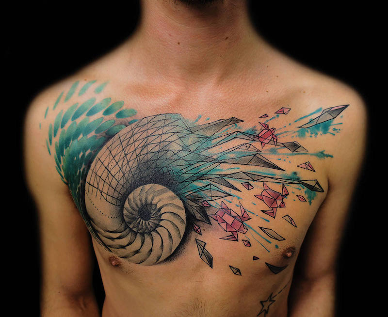 tatouage-origami-spirale-or-suite-Fibonacci