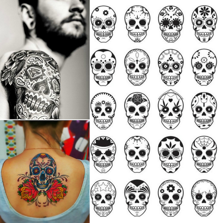 tatouage tête de-mort-mexicaine-homme-femme