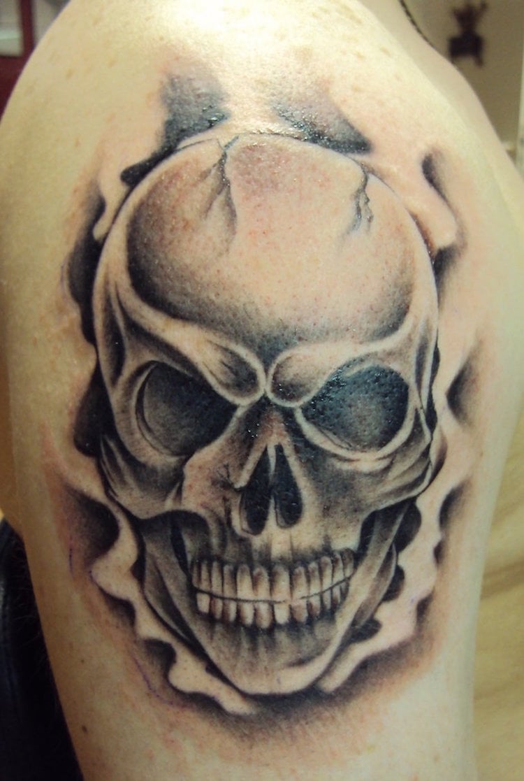 tatouage tête de mort ombrages-complexes