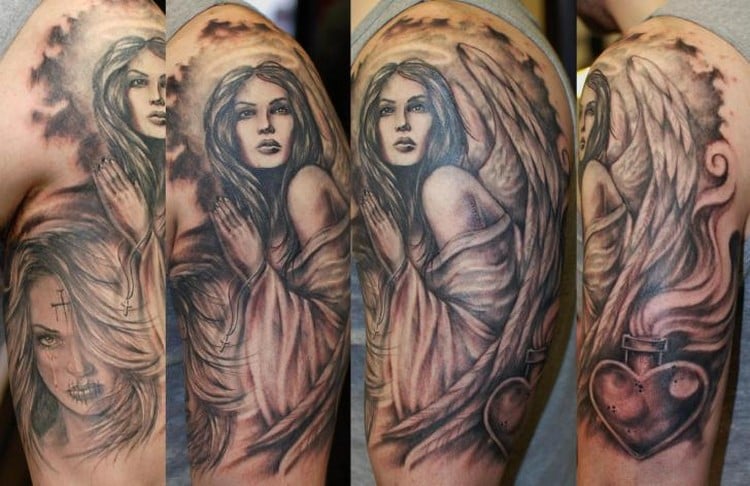tattoo shoulder fantasy angel