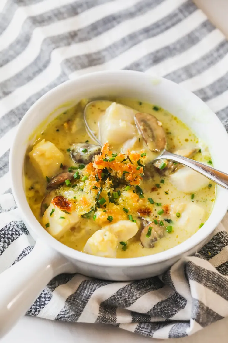 recette saint jacques coquilles gratinées aux champignons et fromage