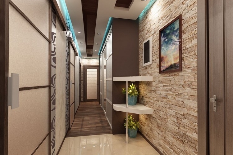 aménager-un-couloir-étroit-idées-modernes-carrelage-parquet-éclairage-indirect-intégré
