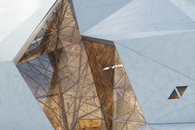 architecture-contemporaine-origami-salle-escalade-futuriste-Polur-Iran
