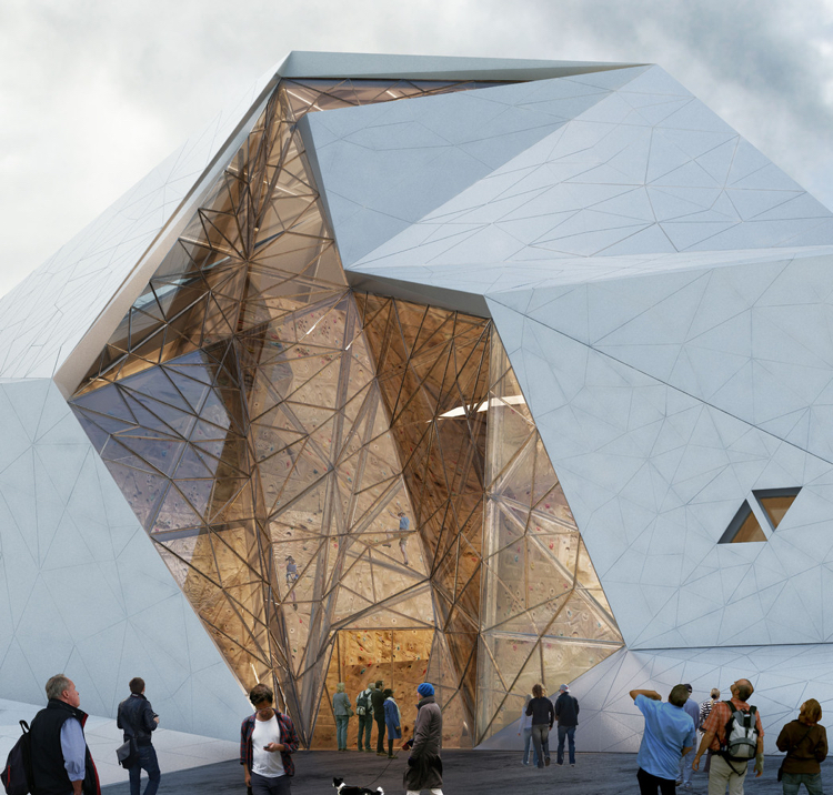architecture contemporaine origami-salle-escalade-futuriste-Polur-Iran