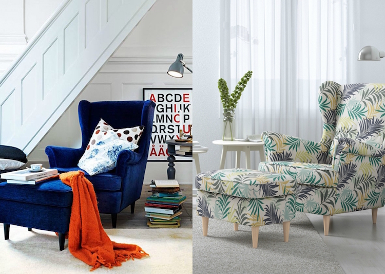 catalogue-IKEA-nouveaux-revêtements-STRANDMON-velours-motif-floral