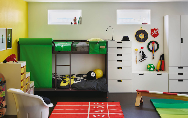 chambre-enfant-IKEA-lits-superposés-rangements