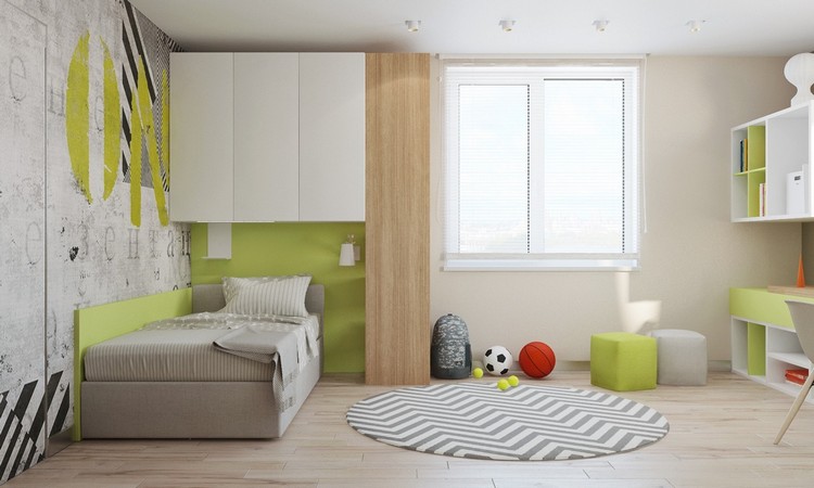 chambre-enfant-design-couleurs-blanc-vert.