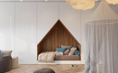 chambre-enfant-design-lit-intégré-mur-idée-créative