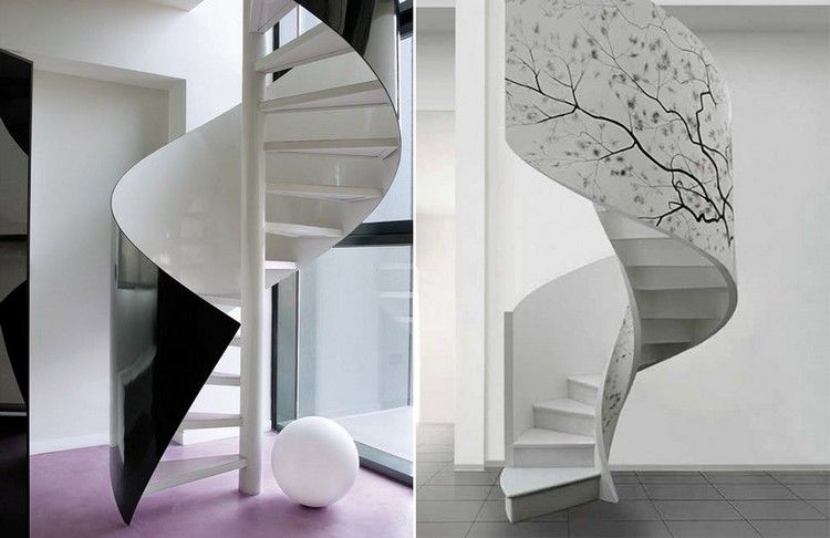 escalier intérieur design arbre contemporain