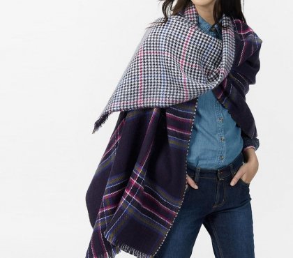 écharpe-oversize-deux-faces-tartan-pied-de-poule