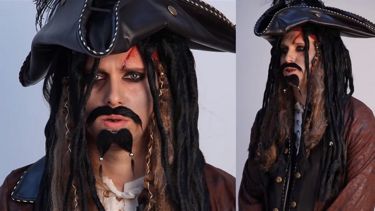 maquillage-halloween-homme-pirate-idée-originale-jack-sparrow