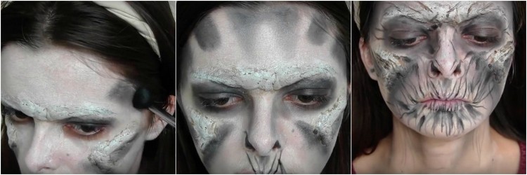 marcheur blanc maquillage-halloween-femme-tutoriel-instructions
