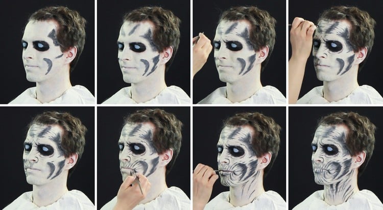 marcheur blanc maquillage-halloween-homme-instructions