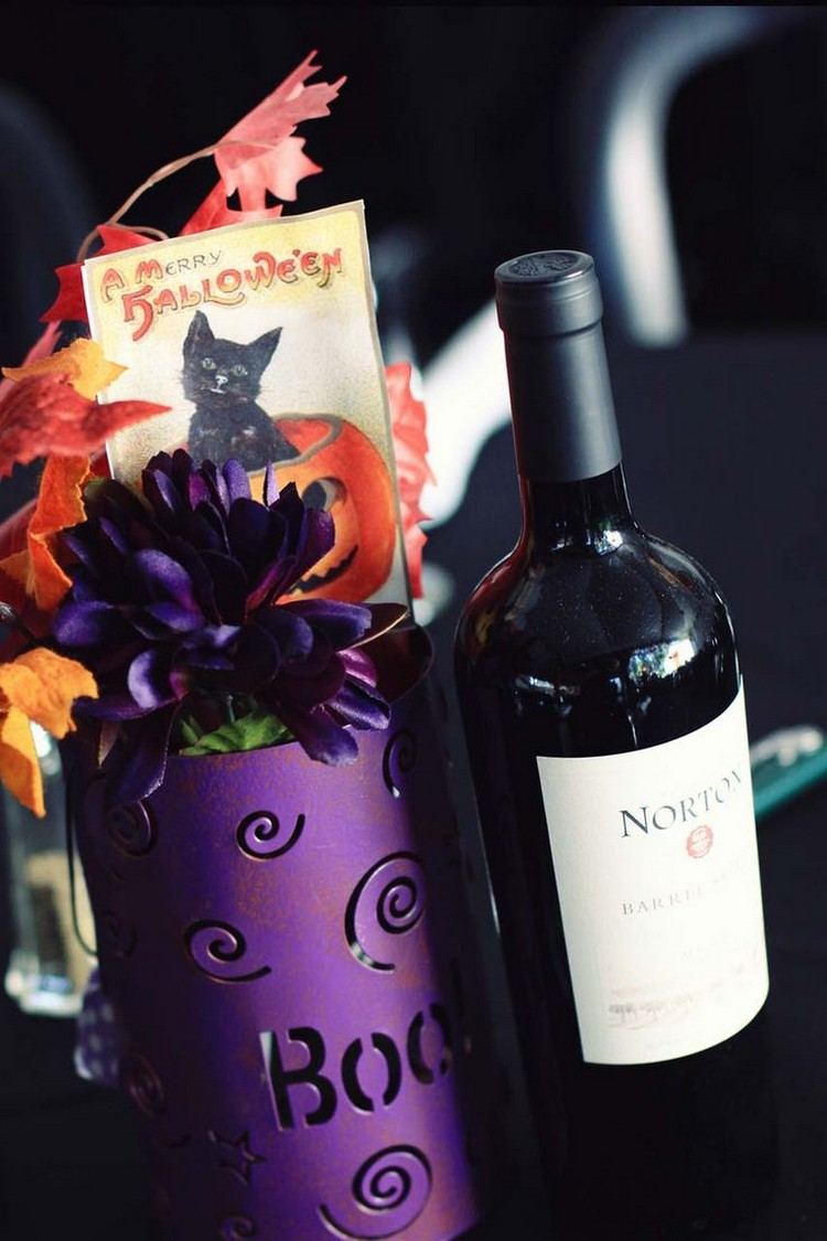 mariage-thème-déco-halloween-bouteille-vin