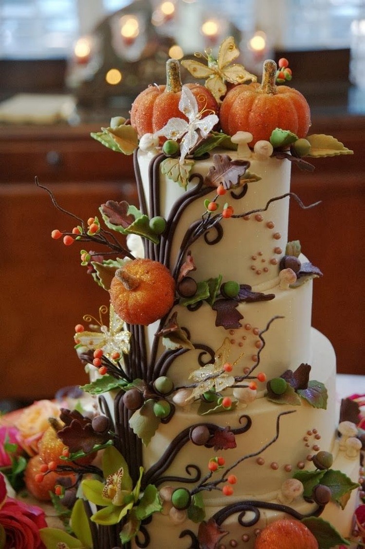 mariage-thème-tarte-gâteau-automne-hallowedding-citrouilles