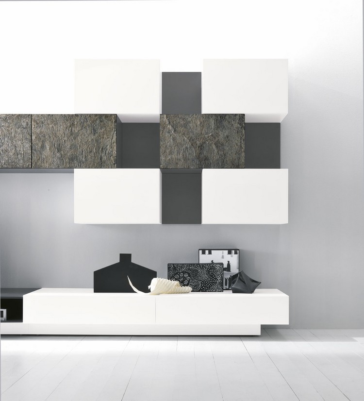 meuble en pierre naturelle intérieur-minimaliste-déco-murale