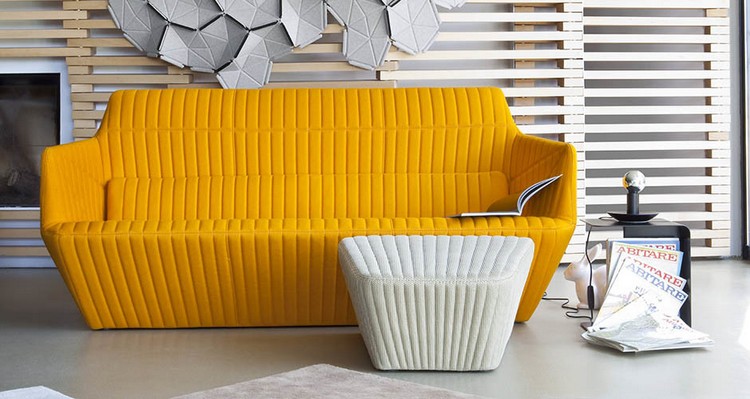 origami-inspiré-mobilier-canapé-original-jaune-orange