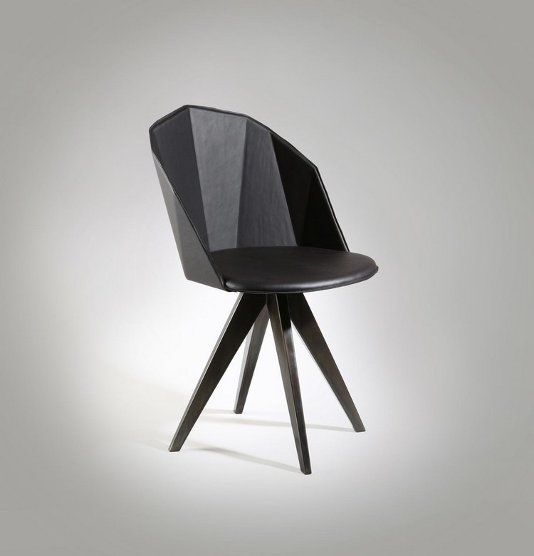 origami-inspiré-mobilier-chaise-table-noir-design