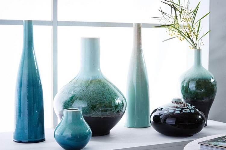 set-vases-objet-déco-bleu-canard-design