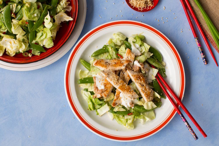 top recettes Jamie Oliver poulet-sésame-salade
