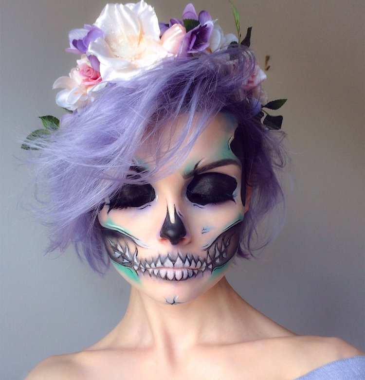 tuto-maquillage-Halloween-couleurs-pastel-Santa-Muerte