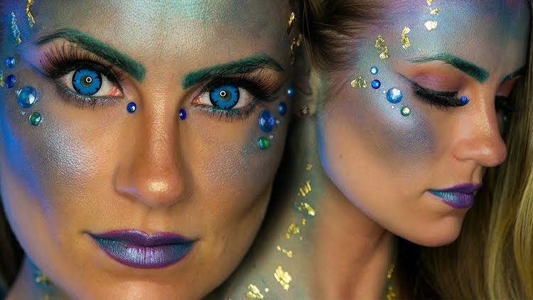 tuto maquillage Halloween haut,en,couleurs,sirène,glamour Tuto maquillage Halloween haut en couleurs, vidéos et idées ART,en,ciel !