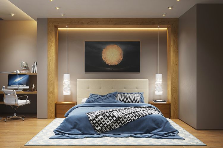 éclairage-indirect-plafond-chambre-à-coucher-ambiance-cosy