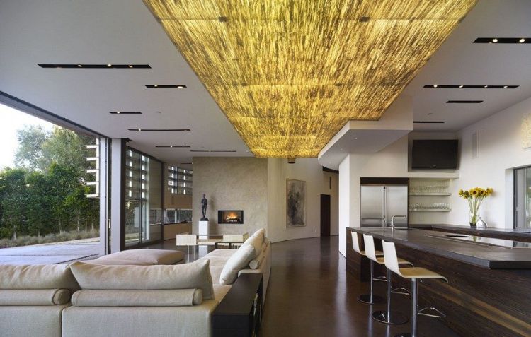 éclairage indirect plafond salon-moderne-idées-fascinantes