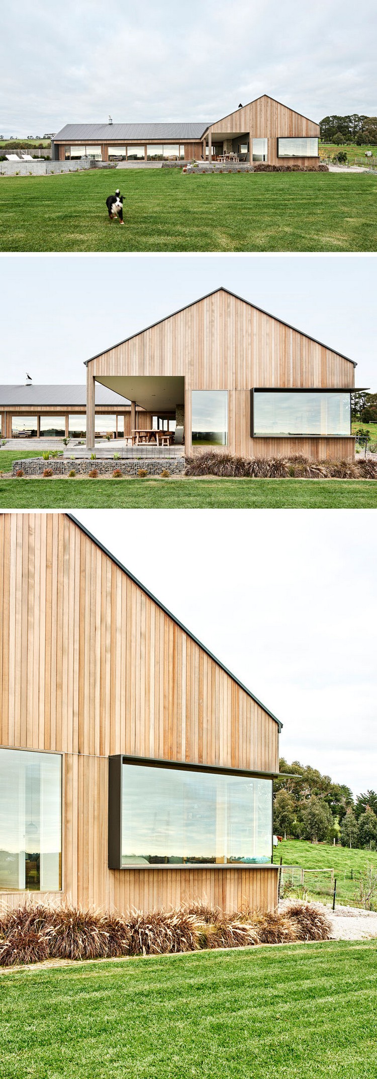 Aménagement intérieur maison maison américain style contemporain bardage bois