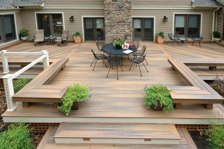 Protection bois extérieur idée terrasse moderne nettoyage entretient traitement bois
