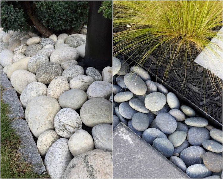 bordure jardin pierre galets style contemporain