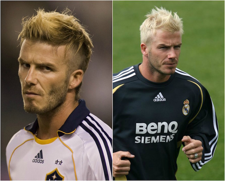 coiffure David Beckham cheveux blonds