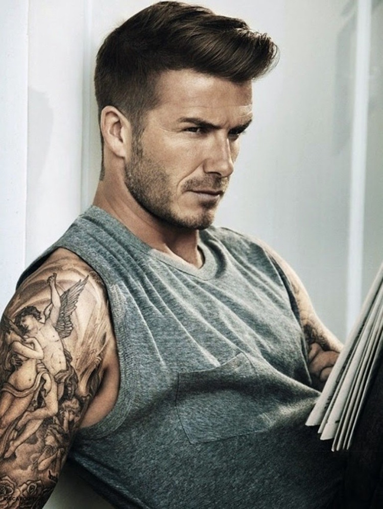 coiffure David Beckham pompadour revisite moderne